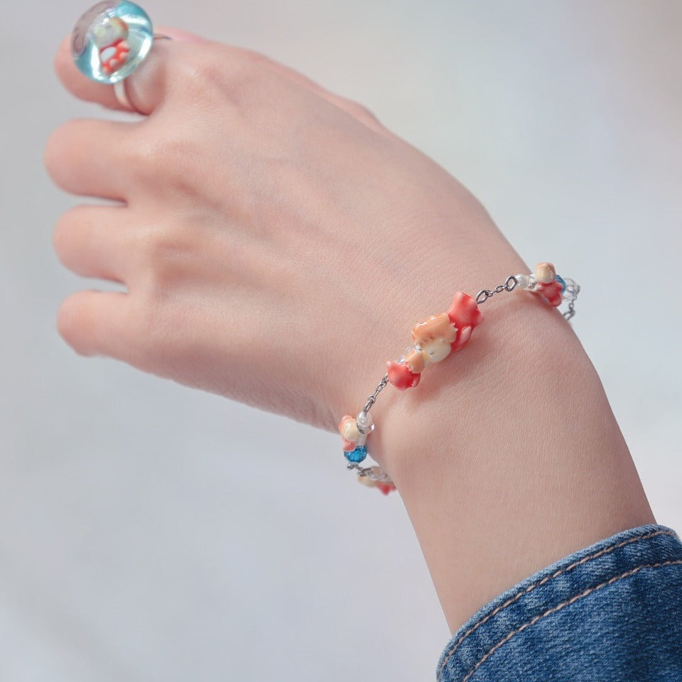 Official Ghibli Ponyo's Greeting Bracelet • Ponyo on the Cliff Japanese Anime Jewelry