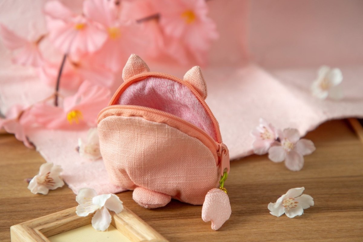 My Neighbor Totoro Sakura Pouch • Pink Coin Purse/Cosmetic Bag - Kamaji Market