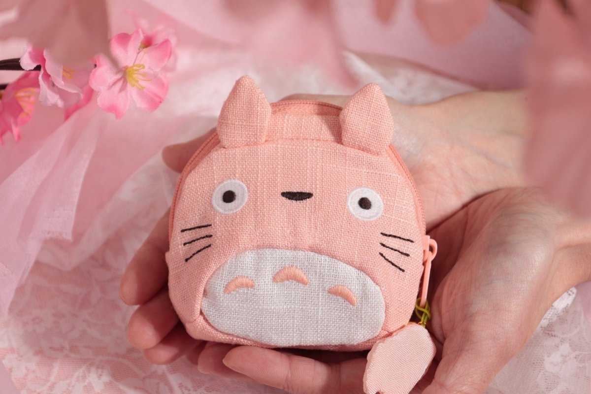 My Neighbor Totoro Sakura Pouch • Pink Coin Purse/Cosmetic Bag - Kamaji Market