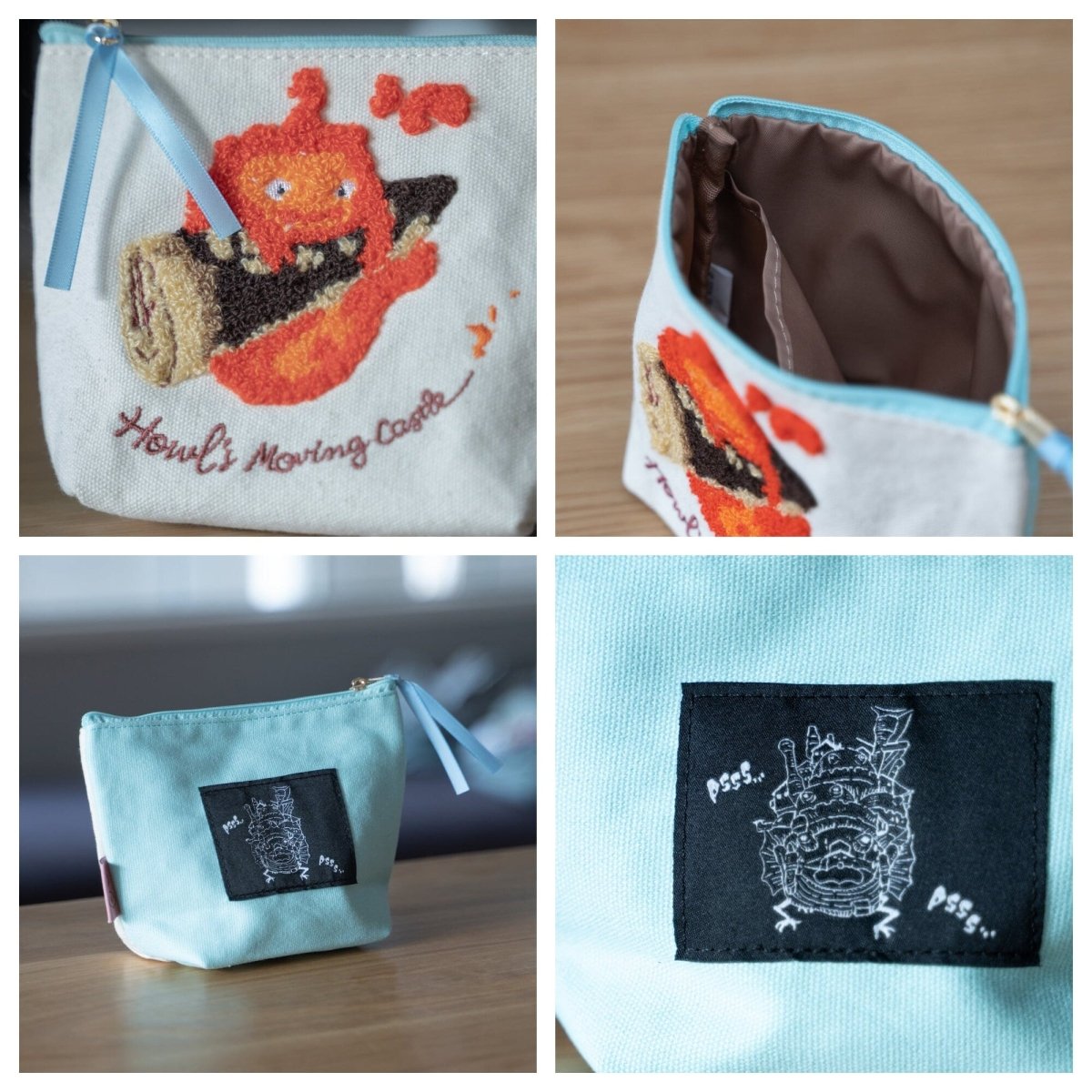 Official Ghibli Calcifer Pouch/Case • Howls Moving Castle Cosmetic/Makeup Bag/Clutch/Accessory Case - Kamaji Market