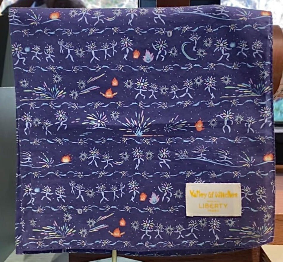 Official Ghibli Howl Handkerchief/Tapestry • Howls Moving Castle Bandana/Neckerchief/Scarf/Wall Hanging/Interior Decor • Ghibli Park Exclusive - Kamaji Market