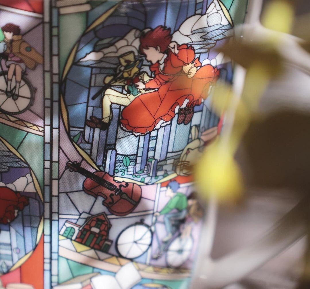 Official Ghibli Howl/Baron Mug Cup • Howls Moving Castle/Whisper of the Heart Tableware • Stained Glass Style • Japanese Ceramic Gift - Kamaji Market