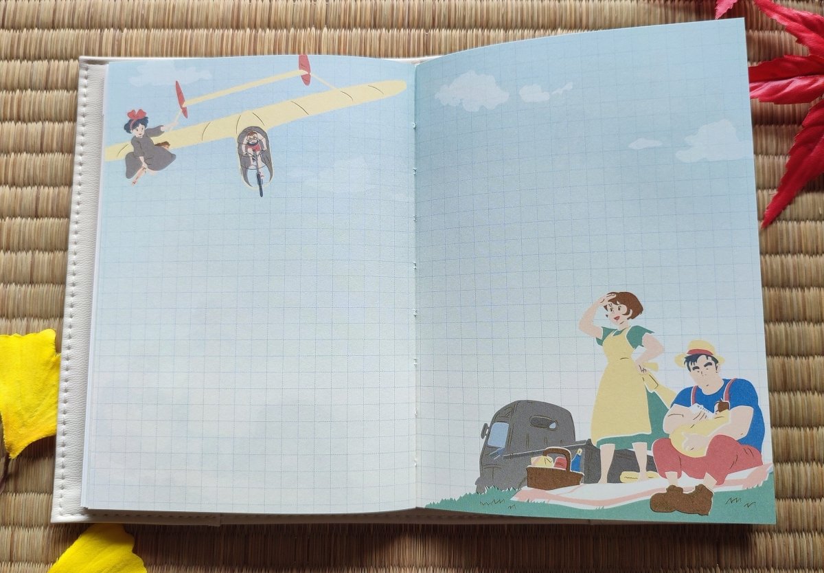 Official Ghibli Jiji Book Cover + Notepad • Kiki's Delivery Service Gigi Notebook/Sketchpad/Writing pad/Planner • Japanese Anime Stationery - Kamaji Market