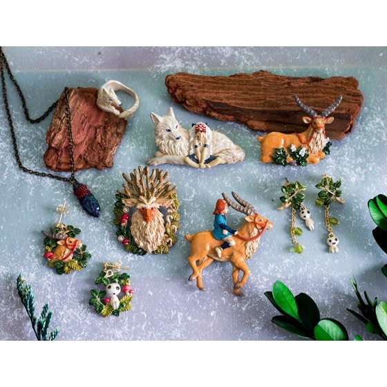 Official Ghibli Princess Mononoke Brooch • San and Moro Pin/Breastpin • Donguri Closet Exclusive - Kamaji Market