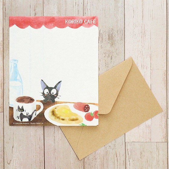 Official Ghibli Washi Letter Set • My Neighbor Totoro, Kikis Delivery Service Writing Paper/Message Card • Jiji Gigi Japanese Stationery - Kamaji Market