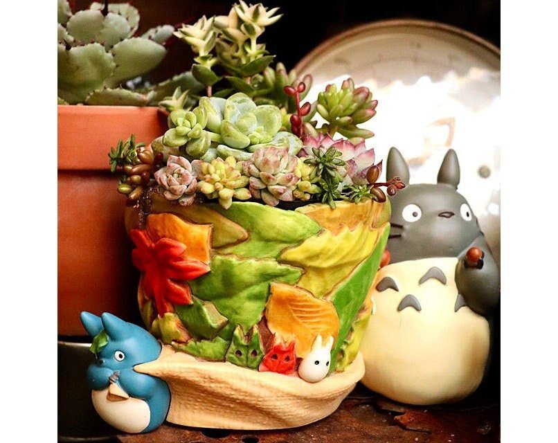 Official Studio Ghibli Totoro Planter Cover/Diorama • My Neighbor Totoro Pot/Vase/Holder/Replica/Home Interior Decor - Kamaji Market