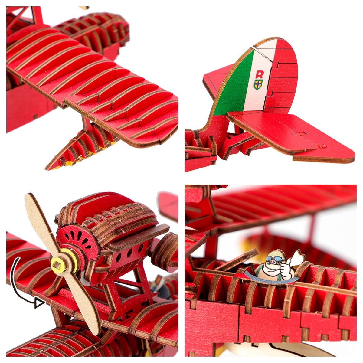 Porco Rosso Wooden 3D Puzzle/Diorama • KI-GU-MI craft - Kamaji Market