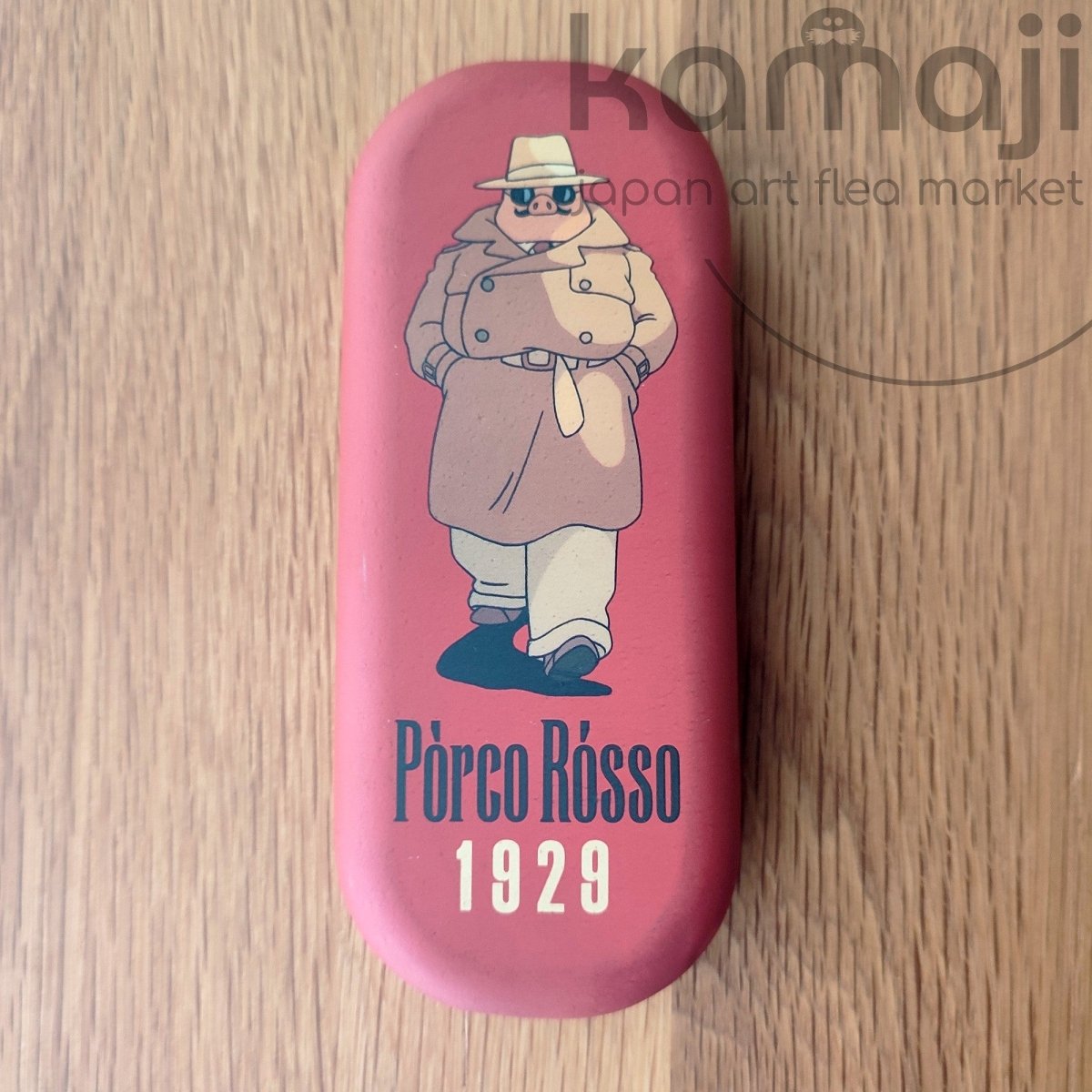 Vintage 90s* Official Ghibli Porco Rosso Glasses Case • Crimson