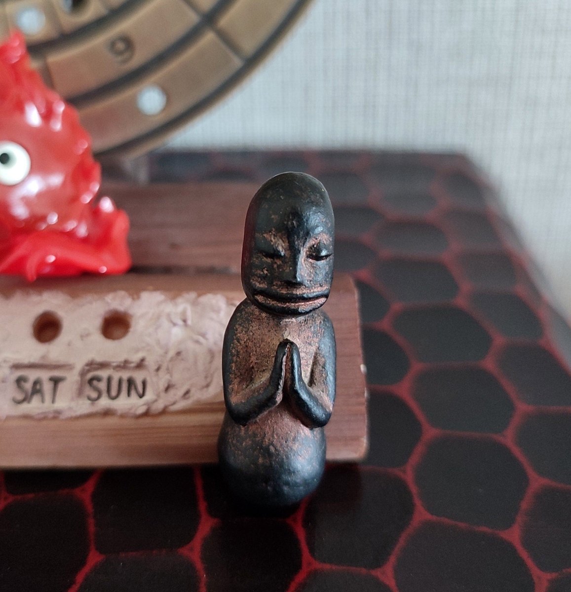 Vintage* Official Ghibli Calcifer Perpetual Calendar • Howls Moving Castle Figure/Figurine/Statue/Home Decor/Interior Diorama • Ghibli Gift - Kamaji Market