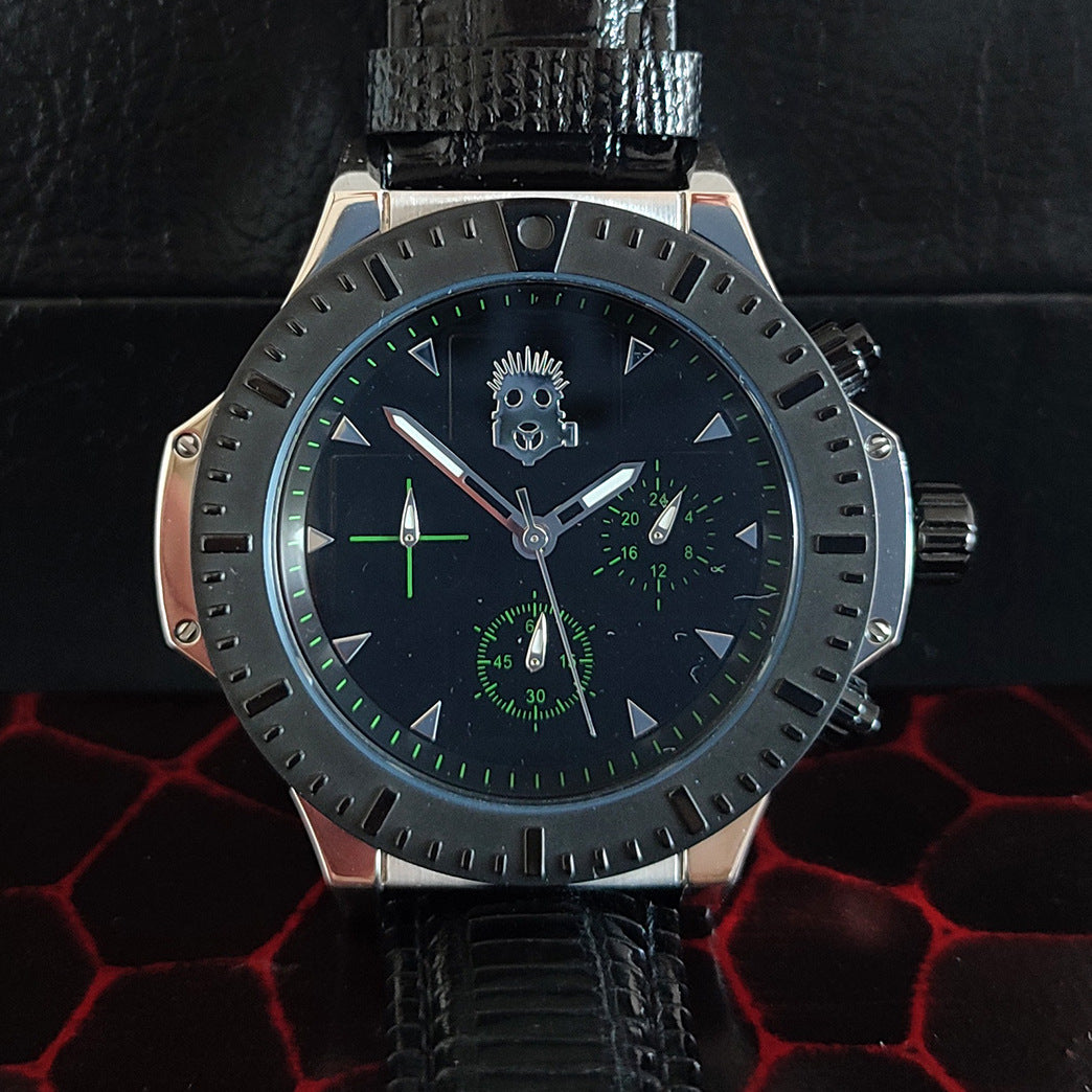 Offizielle japanische Dorohedoro-Uhr • Caiman-Armbanduhr in Schwarz/Grün für Männer • Geschenk für Anime-/Manga-Fans