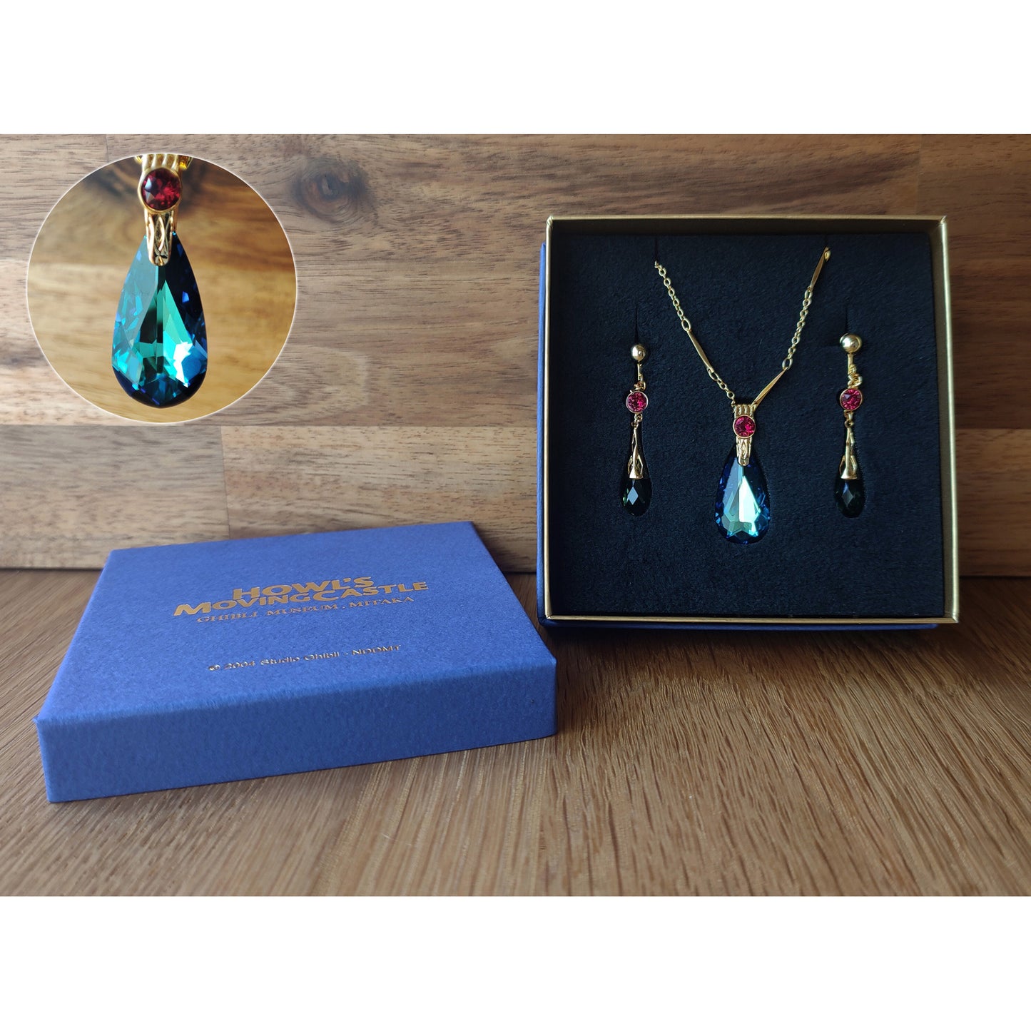 Howls Moving Castle Necklace/Earrings Set, Ghibli Museum Exclusive