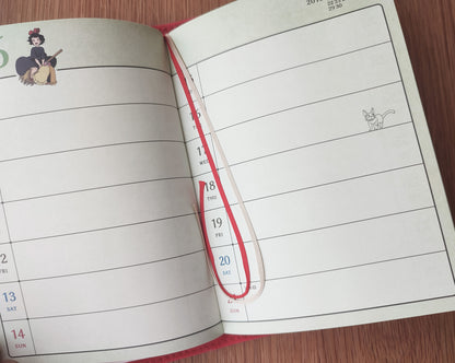 Vintage* Official Ghibli Jiji Planner with Book Cover • Kikis Delivery Service Gigi Notepad/Diary/Schedule Book/Notebook • Japanese Stationery