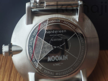 Official Moomins Nordgreen Wrist Watch • Moomintroll Gray Japanese Watches • Lim. 1000