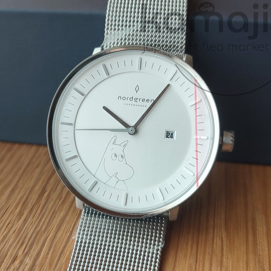 Official Moomins Nordgreen Wrist Watch • Moomintroll Gray Japanese Watches • Lim. 1000