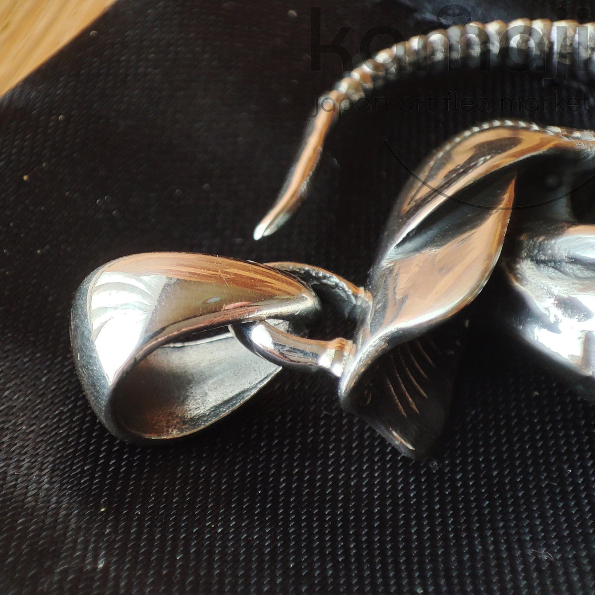 Vintage* Alien Handmade Silver Leather Necklace • Japanese Jewelry