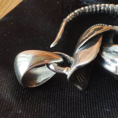 Vintage* Alien Handmade Silver Leather Necklace • Japanese Jewelry