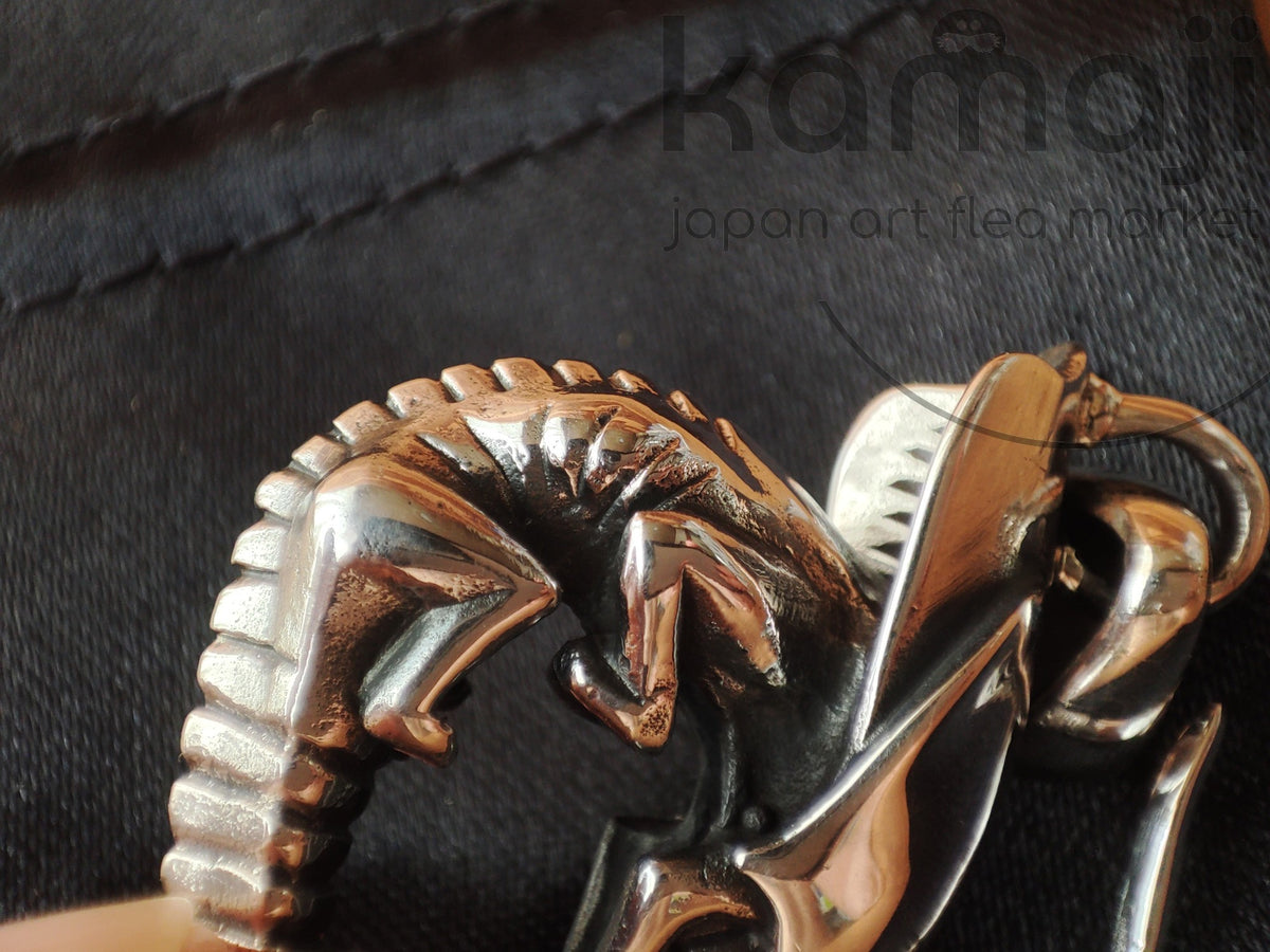 Vintage* Alien Handmade Silver Leather Necklace • Japanese Jewelry