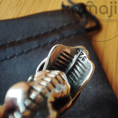 Vintage* Alien Handmade Silver Leather Necklace • Japanese Jewelry