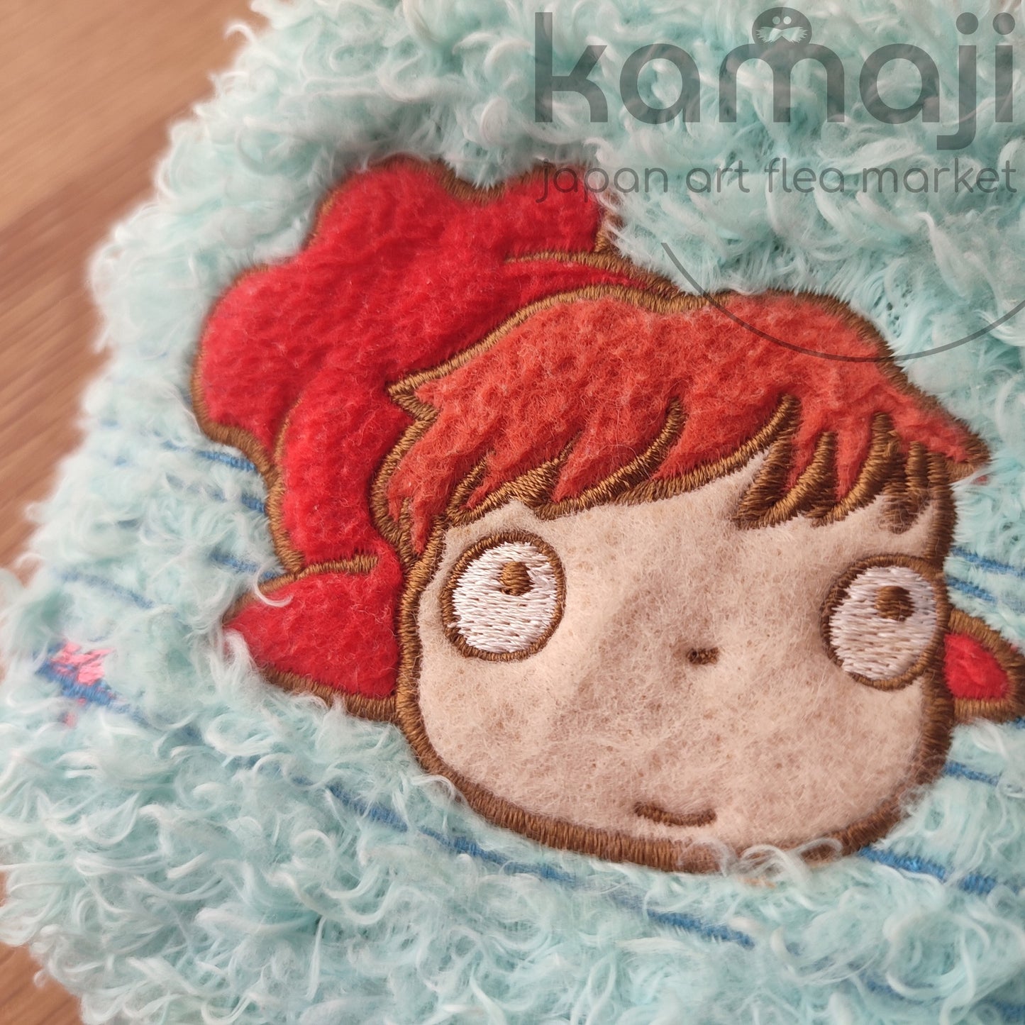 Vintage* Official Ghibli Ponyo Pouch • Ponyo on the Cliff Makeup Case/Cosmetic Bag/Purse
