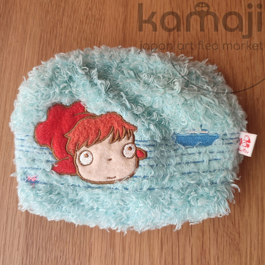 Vintage* Official Ghibli Ponyo Pouch • Ponyo on the Cliff Makeup Case/Cosmetic Bag/Purse