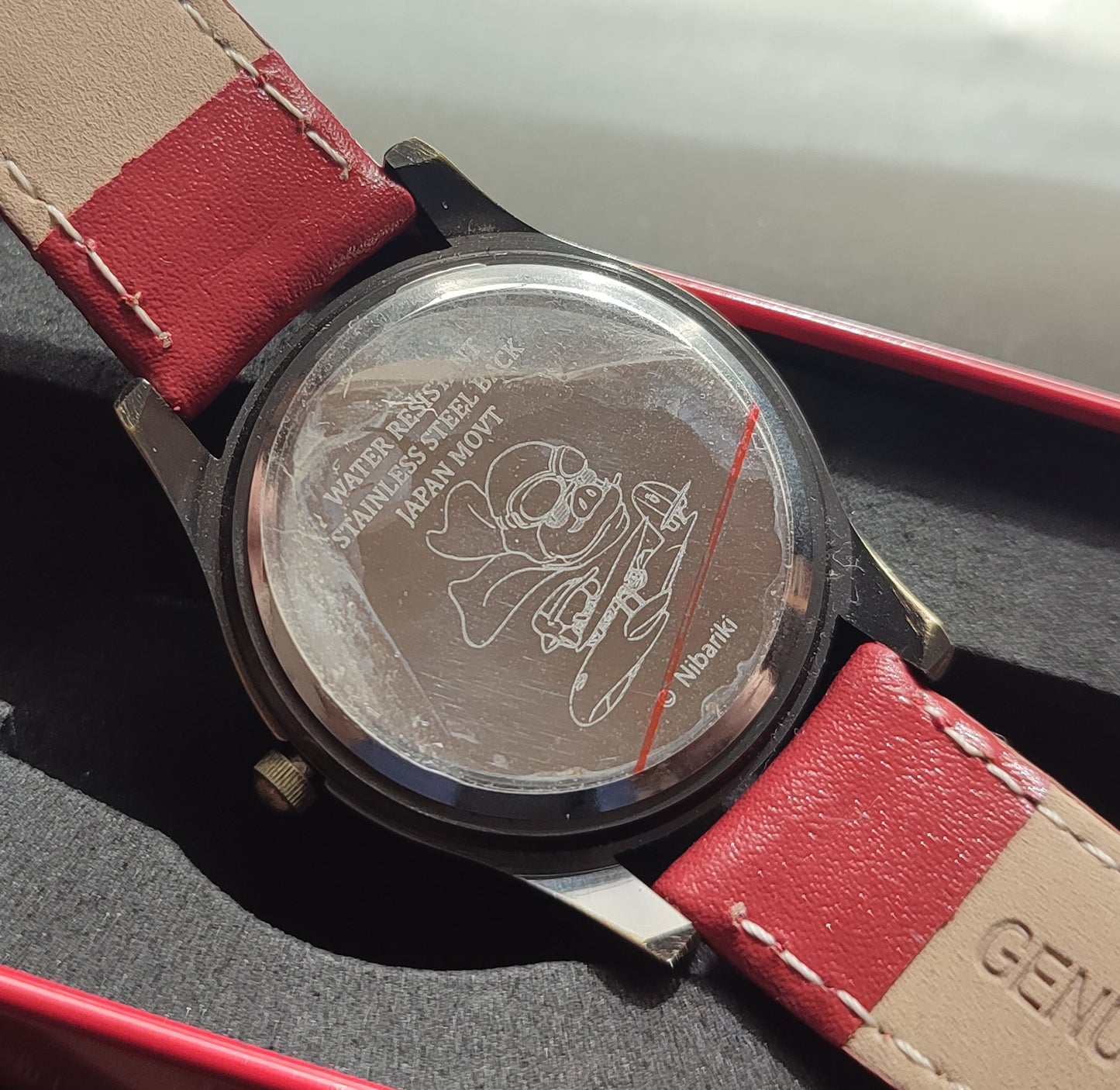 Vintage* Official Ghibli Porco Rosso Wrist Watch • Crimson Pig Watch/Clock • Japanese Anime Watches