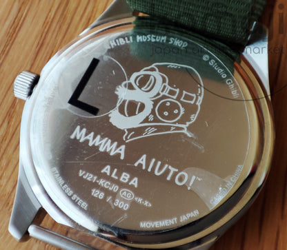 Vintage* Offizielle Ghibli Museum Porco Rosso Armbanduhr • Crimson Pig Uhr • Japanische Anime Uhren