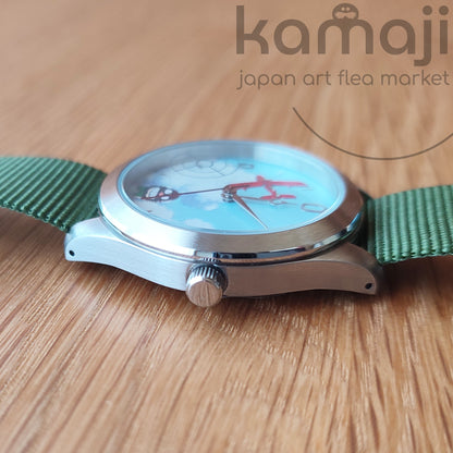 Vintage* Offizielle Ghibli Museum Porco Rosso Armbanduhr • Crimson Pig Uhr • Japanische Anime Uhren