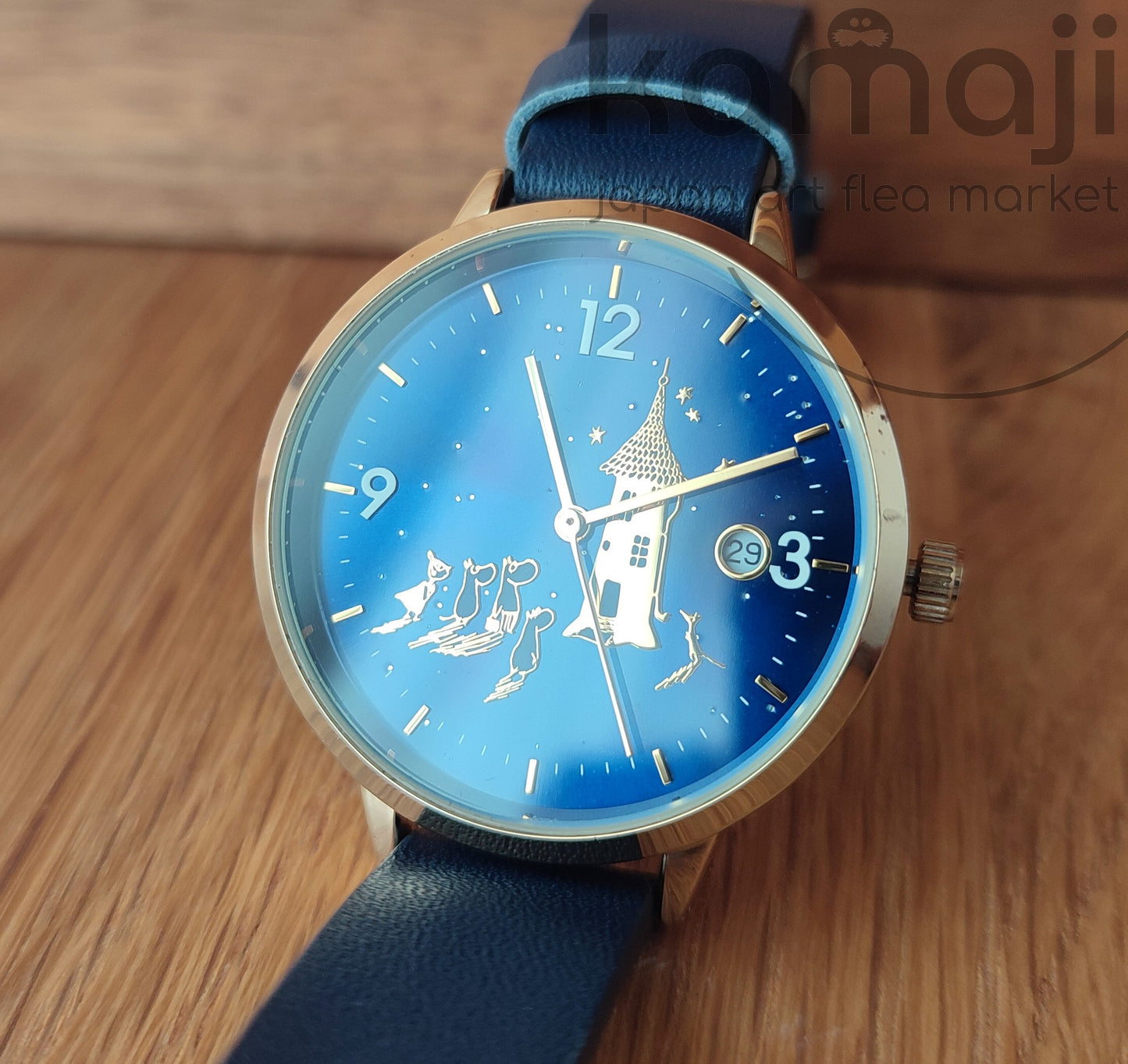 Vintage* Official Moomins Blue-Golden Wrist Watch • Moomintroll, Little My Japanese Watches
