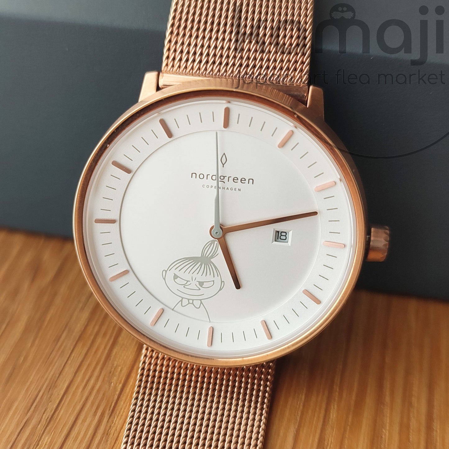 Offizielle Mumins Nordgreen Armbanduhr • Little My Roségoldene japanische Uhren • Limitierte Auflage: 1000 Stück