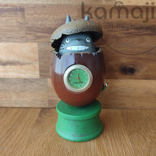 Vintage* Official Ghibli Totoro Desk Clock with Acorn • My Neighbor Totoro Figure/Home Decor/Interior Diorama