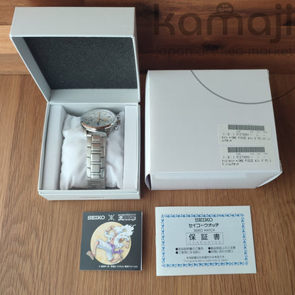 Offizielle One Piece White Luffy Armbanduhr • SEIKO × ONE PIECE Gear 5 Limited Edition Uhr mit weißem Zifferblatt
