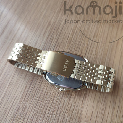 Montre-bracelet officielle Super Mario • Montres japonaises en acier inoxydable doré • ALBA Seiko Nintendo