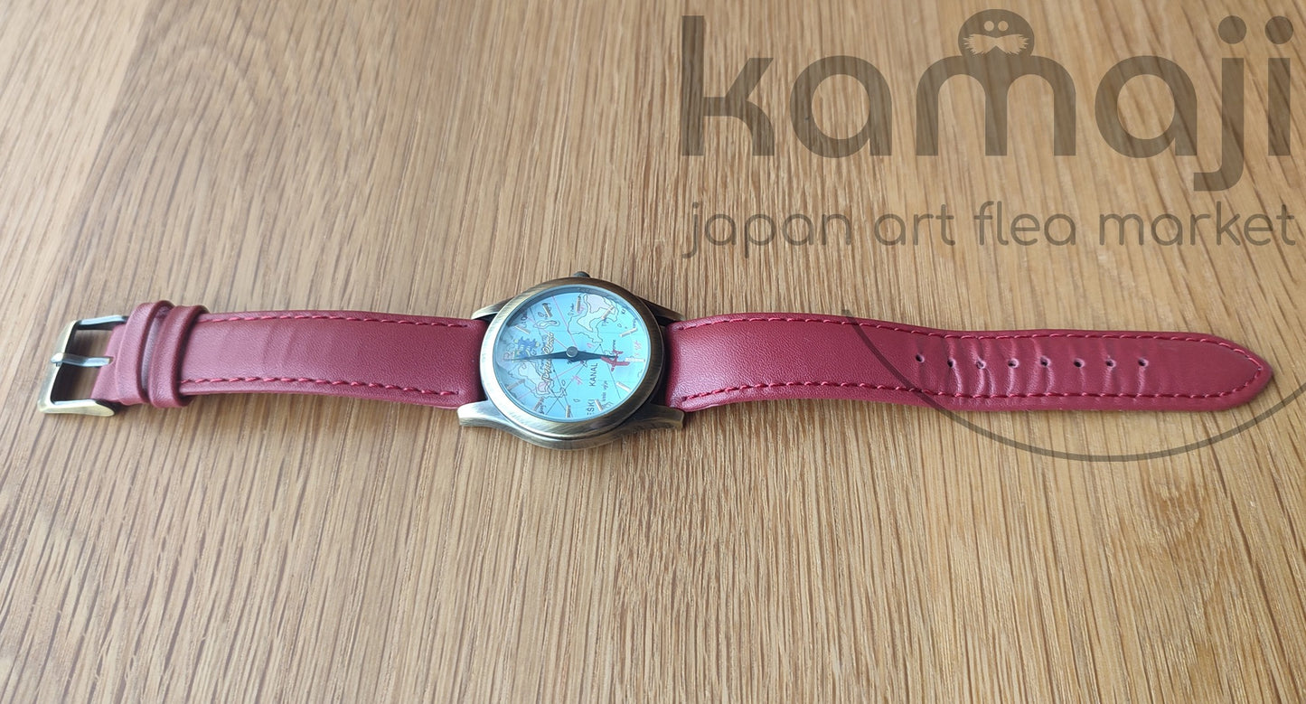 Vintage* Official Ghibli Porco Rosso Wrist Watch • Crimson Pig Watch/Clock • Japanese Anime Watches