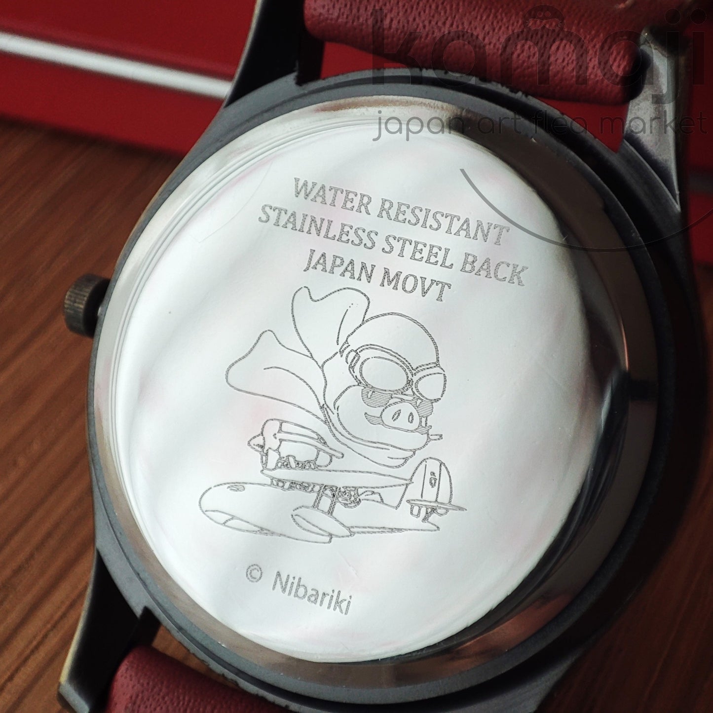 Vintage* Official Ghibli Porco Rosso Wrist Watch • Crimson Pig Watch/Clock • Japanese Anime Watches