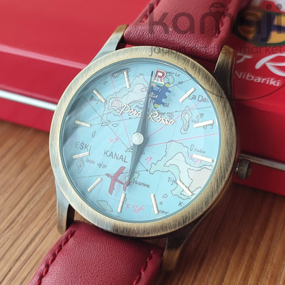 Vintage* Official Ghibli Porco Rosso Wrist Watch • Crimson Pig Watch/Clock • Japanese Anime Watches