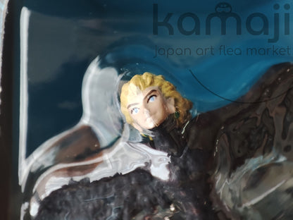 Vintage* Official Ghibli Howls Moving Castle Keychain • Flying Howl and Calcifer Desk Figure/Bag Charm • Cominica