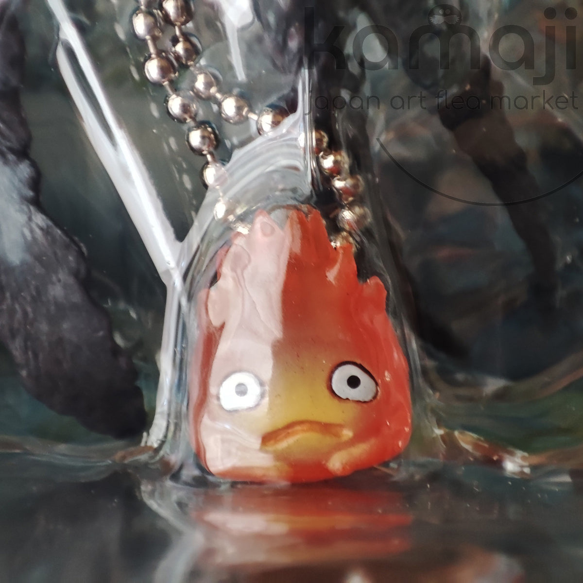 Vintage* Official Ghibli Howls Moving Castle Keychain • Flying Howl and Calcifer Desk Figure/Bag Charm • Cominica