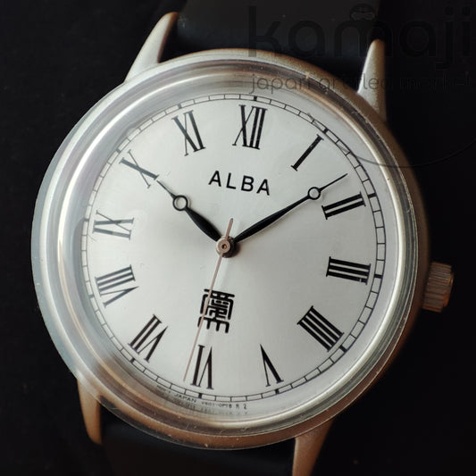Vintage* Seiko ALBA Roman Numeral Wrist Watch with Silver Dial, Japan Movement • Limited Edition