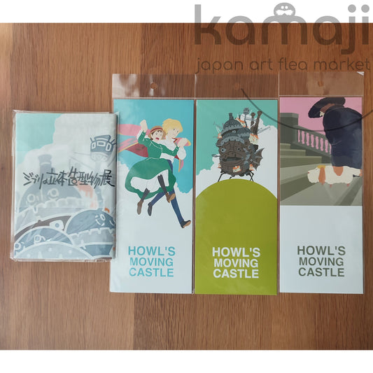 Official Ghibli Howls Moving Castle Tenugui Wall Hanging/Postcards Set • Hand-dyed Tapestry/Interior Decor • Ghibli Exhibition Exclusive