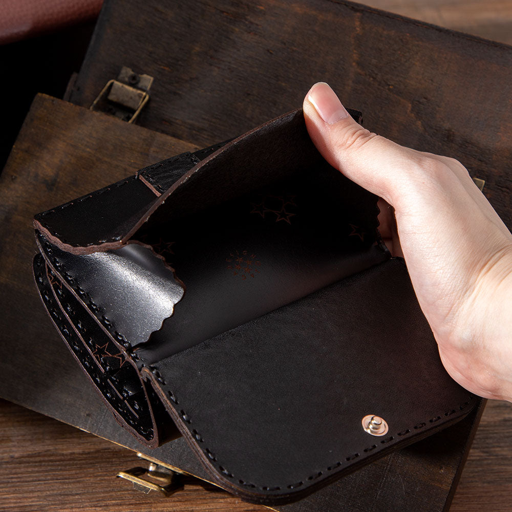 Official Ghibli Totoro Handmade Genuine Leather Wallet • Black