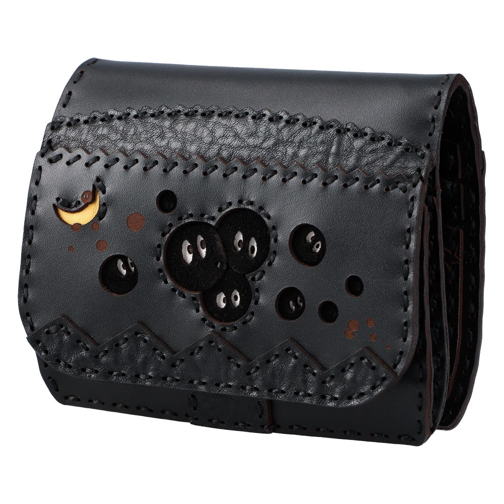 Official Ghibli Totoro Handmade Genuine Leather Wallet • Black Kurosuke Ojaga Design GBL