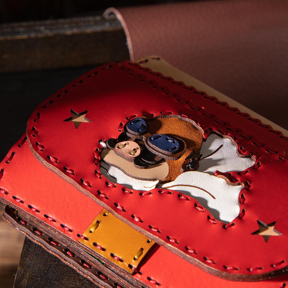 Official Ghibli Porco Rosso Handmade Genuine Leather Wallet • Crimson Pig Ojaga Design GBL