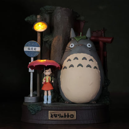 Official Studio Ghibli My Neighbor Totoro Light Up Diorama, Theater Poster Art Figure