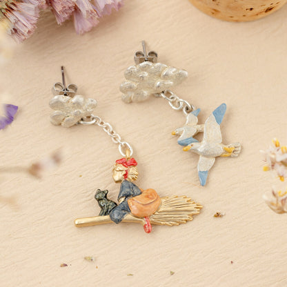Official Studio Ghibli Kiki Earrings • Kikis Delivery Service Accessory • Japanese Handmade Jewelry