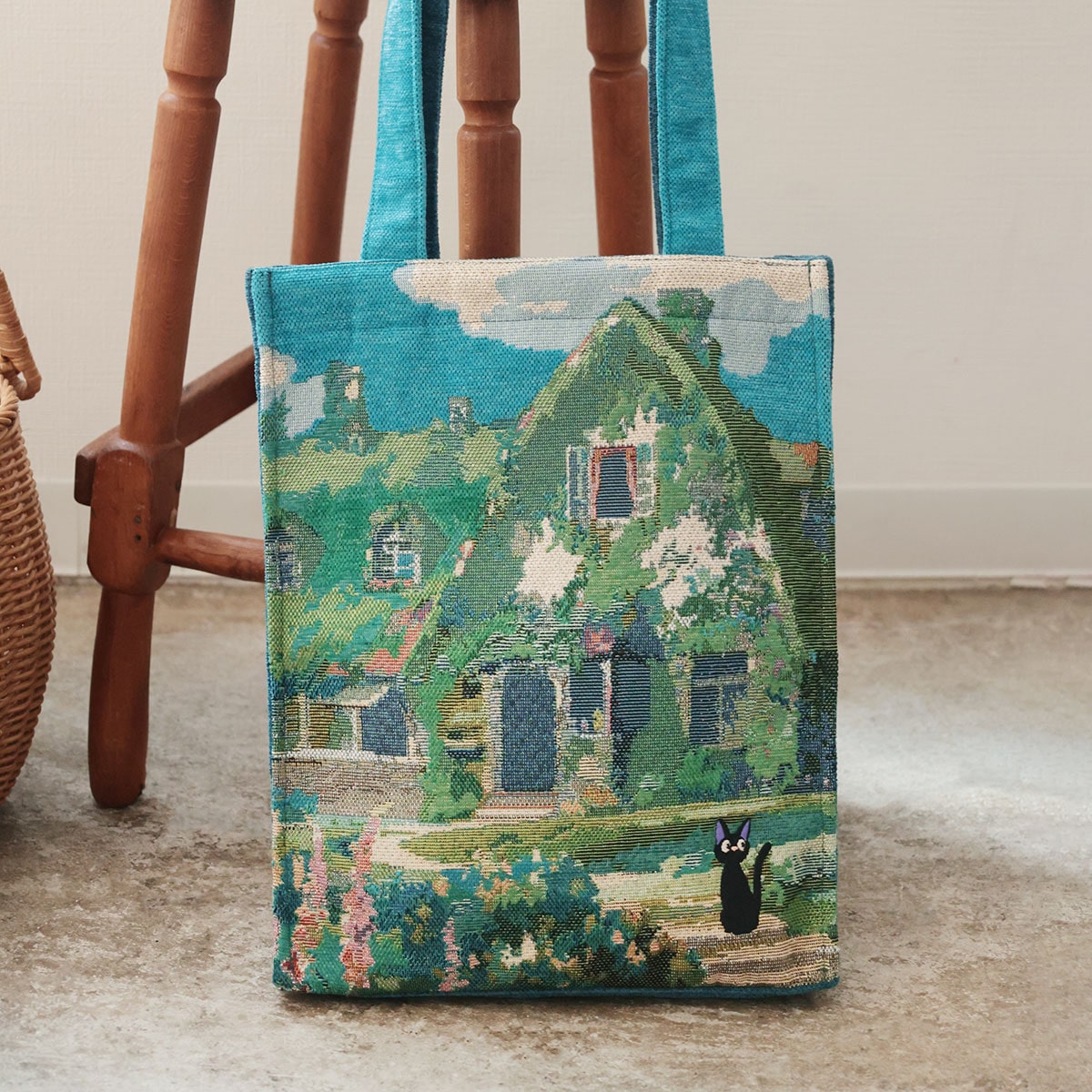 Official Ghibli Jiji and Okino's House Gobelin Tote Bag • Kiki's Delivery Service Shopping Shoulder Bag