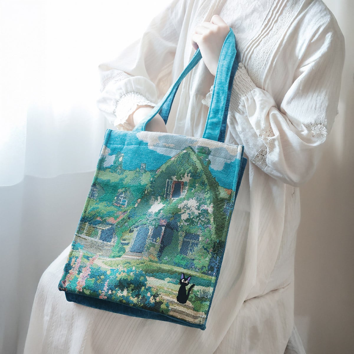 Official Ghibli Jiji and Okino's House Gobelin Tote Bag • Kiki's Delivery Service Shopping Shoulder Bag