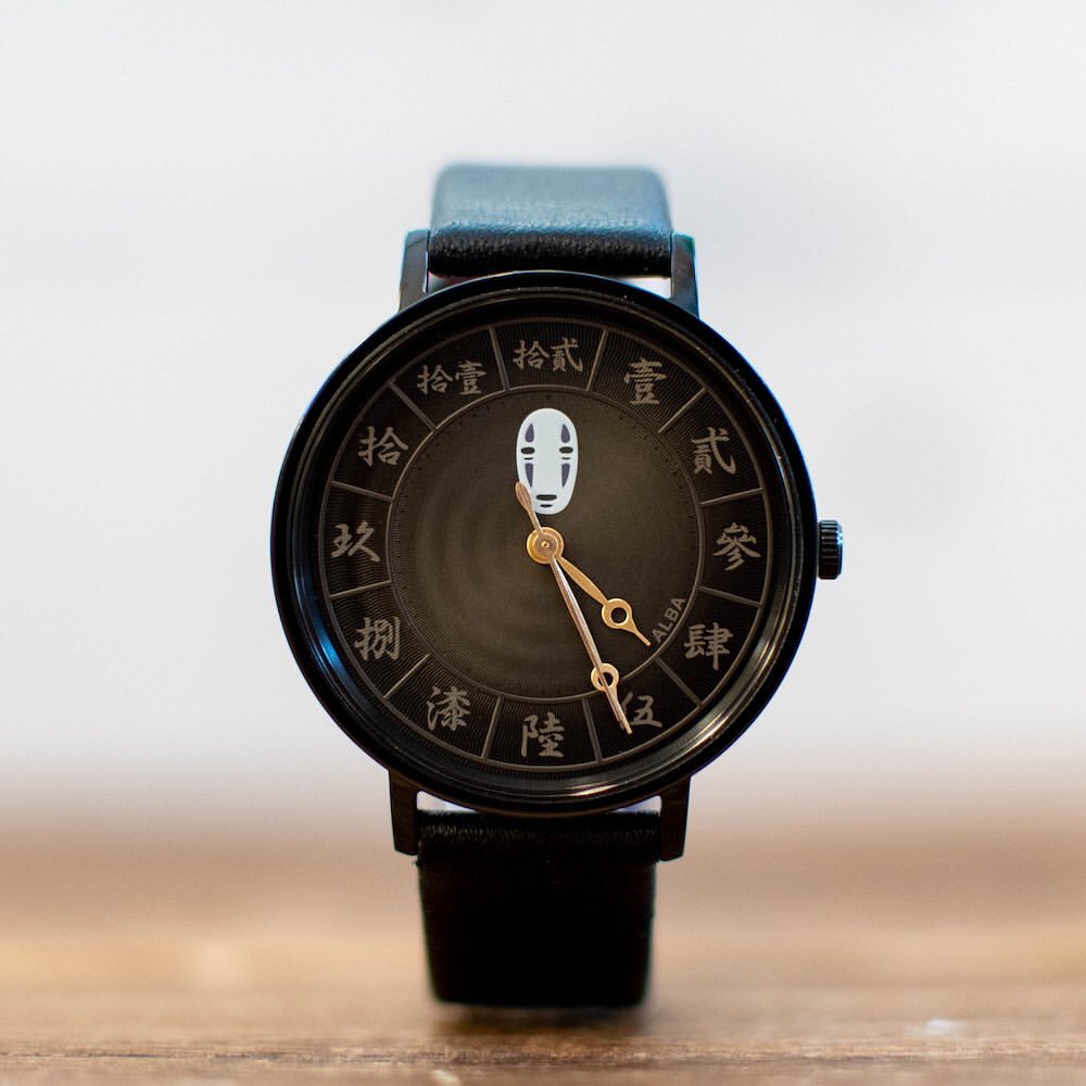 Vintage* Official Ghibli Spirited Away Wrist Watch with No Face • ALBA Seiko Japanese Anime Watches • Black Limited to 700