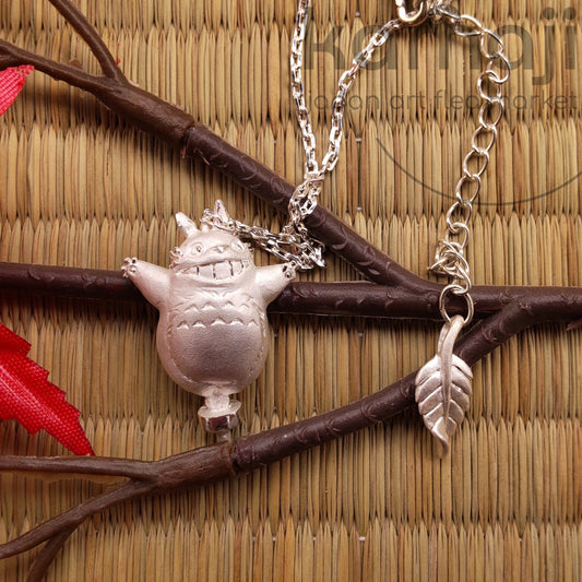 Offizielle Silberhalskette/Anhänger von Studio Ghibli • Mein Nachbar Totoro Schmuck/Silberkette • Fliegender Totoro Japanisches Anime-Geschenk