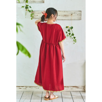 Arrietty Red Summer Dress • Arrietty the Borrower Relax Wear Flower Dress + Hair Band • Donguri Closet Exclusive - Kamaji Market