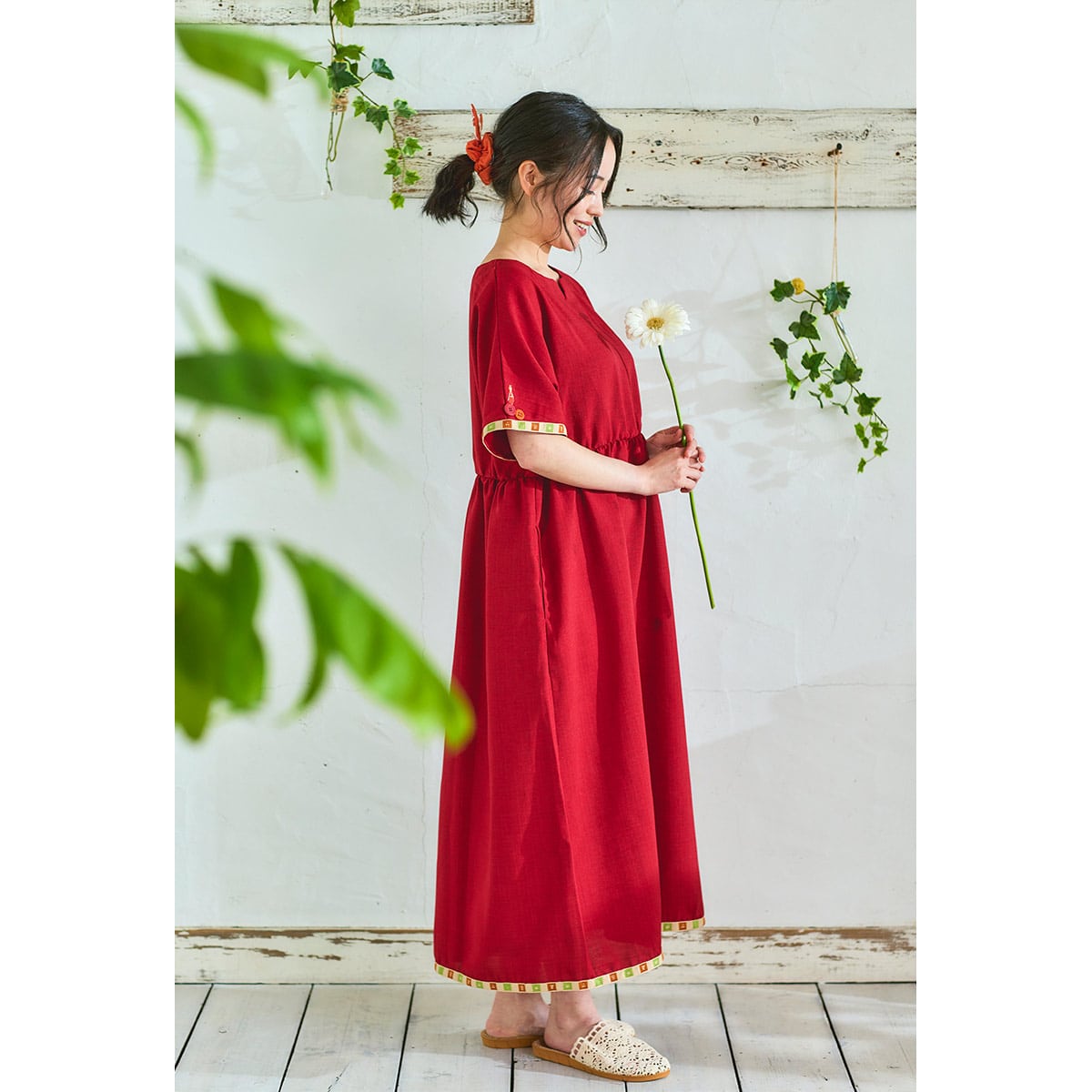 Arrietty Red Summer Dress • Arrietty the Borrower Relax Wear Flower Dress + Hair Band • Donguri Closet Exclusive - Kamaji Market